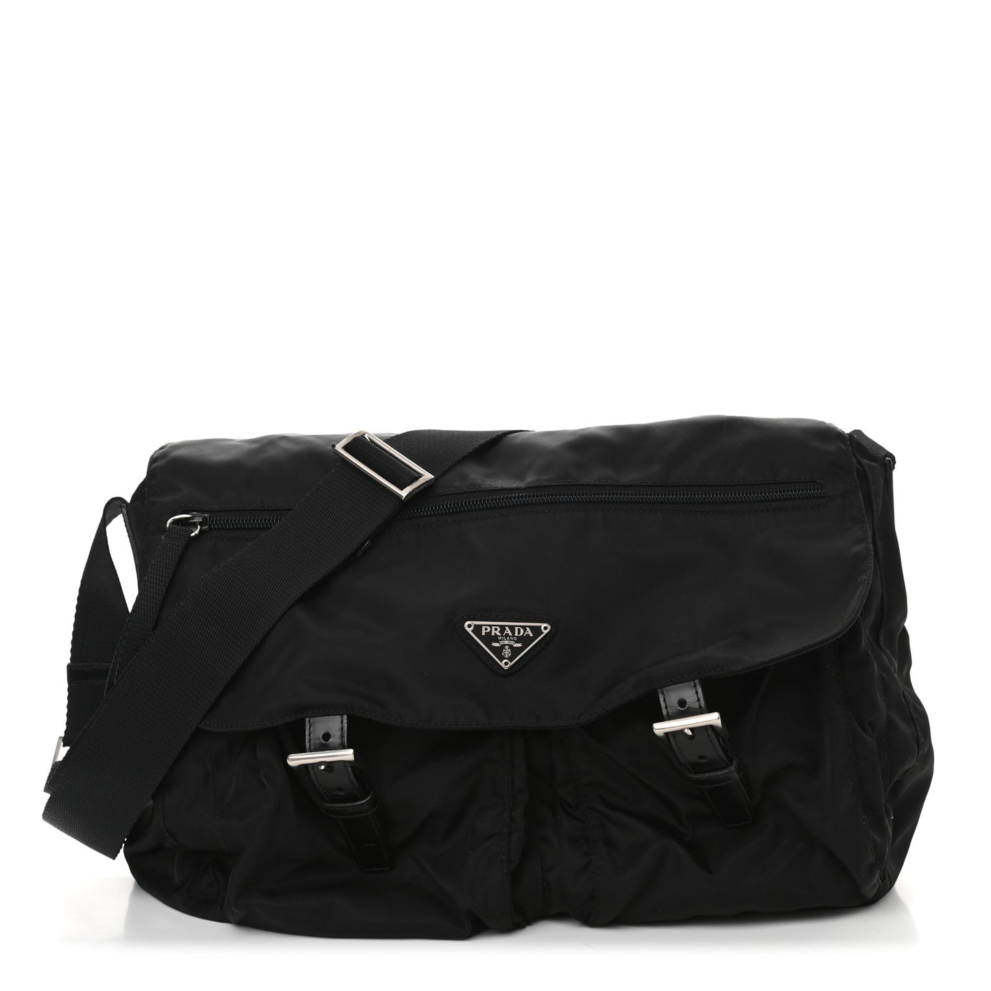 Nylon Vela Messenger Bag Black