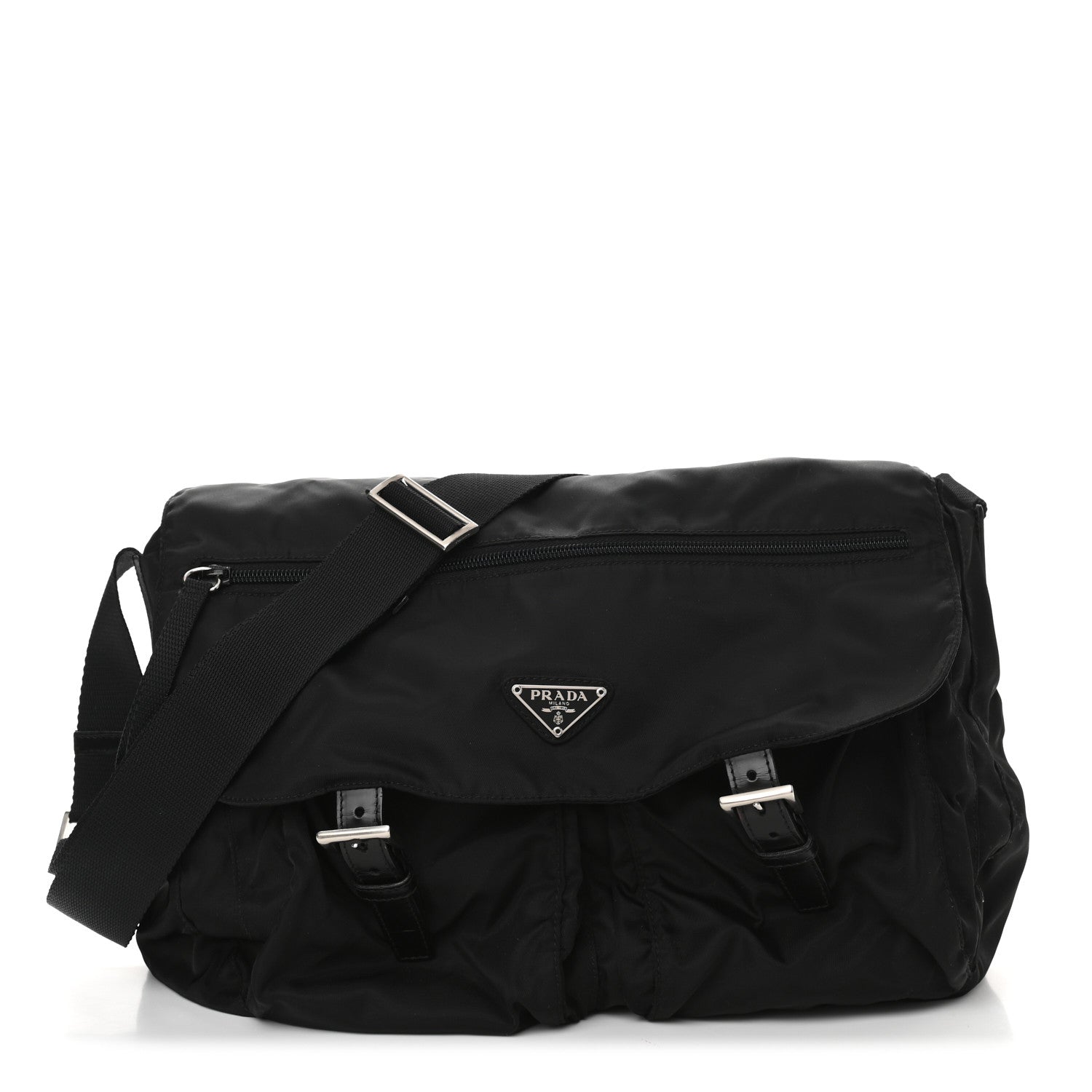 Prada Nylon Vela Messenger Bag Black 1 of 12
