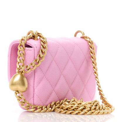 Chanel Caviar Quilted Sweetheart Clutch With Chain Pink 3 of 12