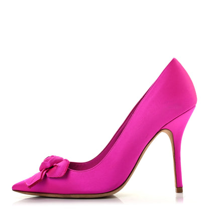 Christian Dior Satin Crystal Flower Pumps 36.5 Fuchsia 1 of 8