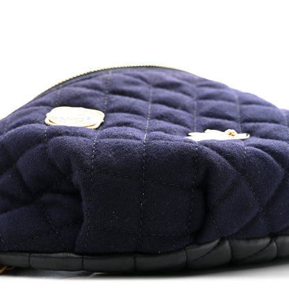 Chanel Wool Lambskin Quilted Paris Hamburg Charms Waist Bag Dark Navy 9 of 10