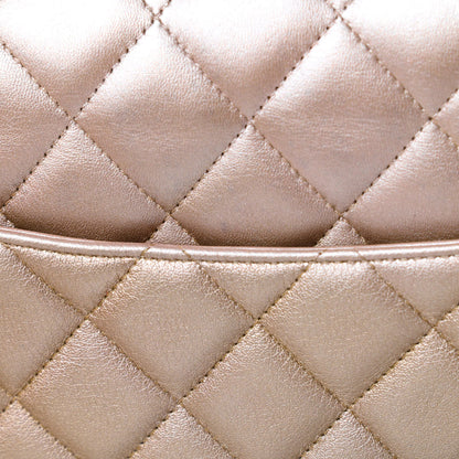 Chanel Metallic Lambskin Quilted Jumbo Double Flap Gold 16 of 17