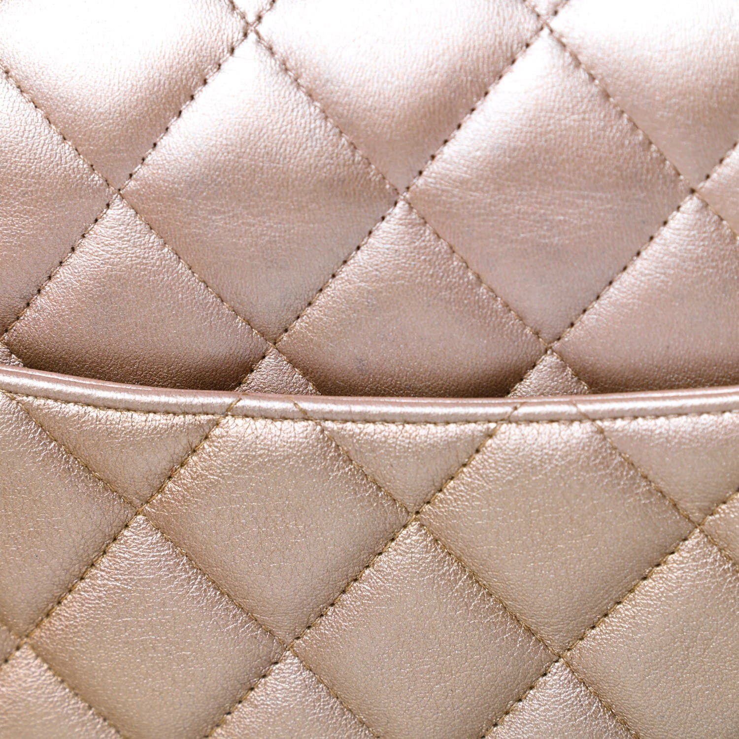 Chanel Metallic Lambskin Quilted Jumbo Double Flap Gold 16 of 17