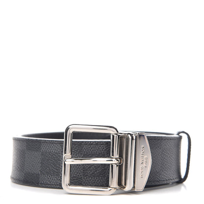 Louis Vuitton Damier Graphite Calfskin 35mm Belt 85 34 Black 1 of 9
