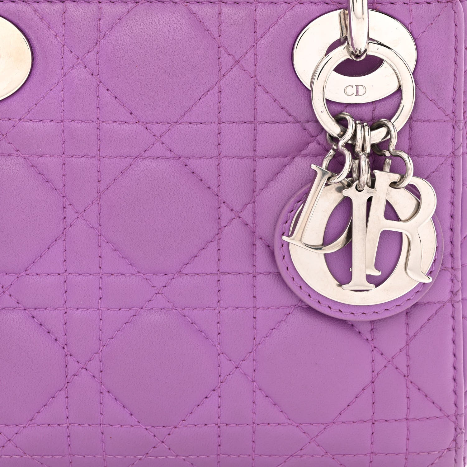Christian Dior Lambskin Cannage Mini Lady Dior Purple 8 of 12