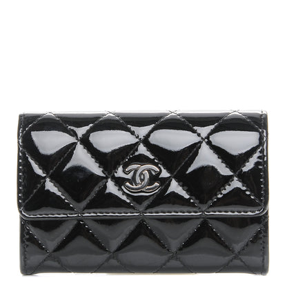 Chanel Patent Quilted Flap Card Holder Black 1 of 8