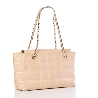 Chanel Patent Chocolate Bar East West Tote White 3 of 27