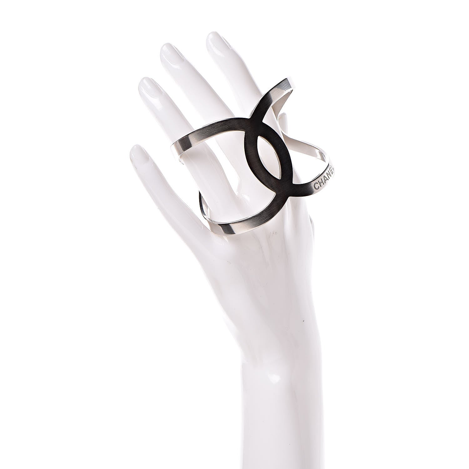Chanel Metal CC Cuff Silver 2 of 4
