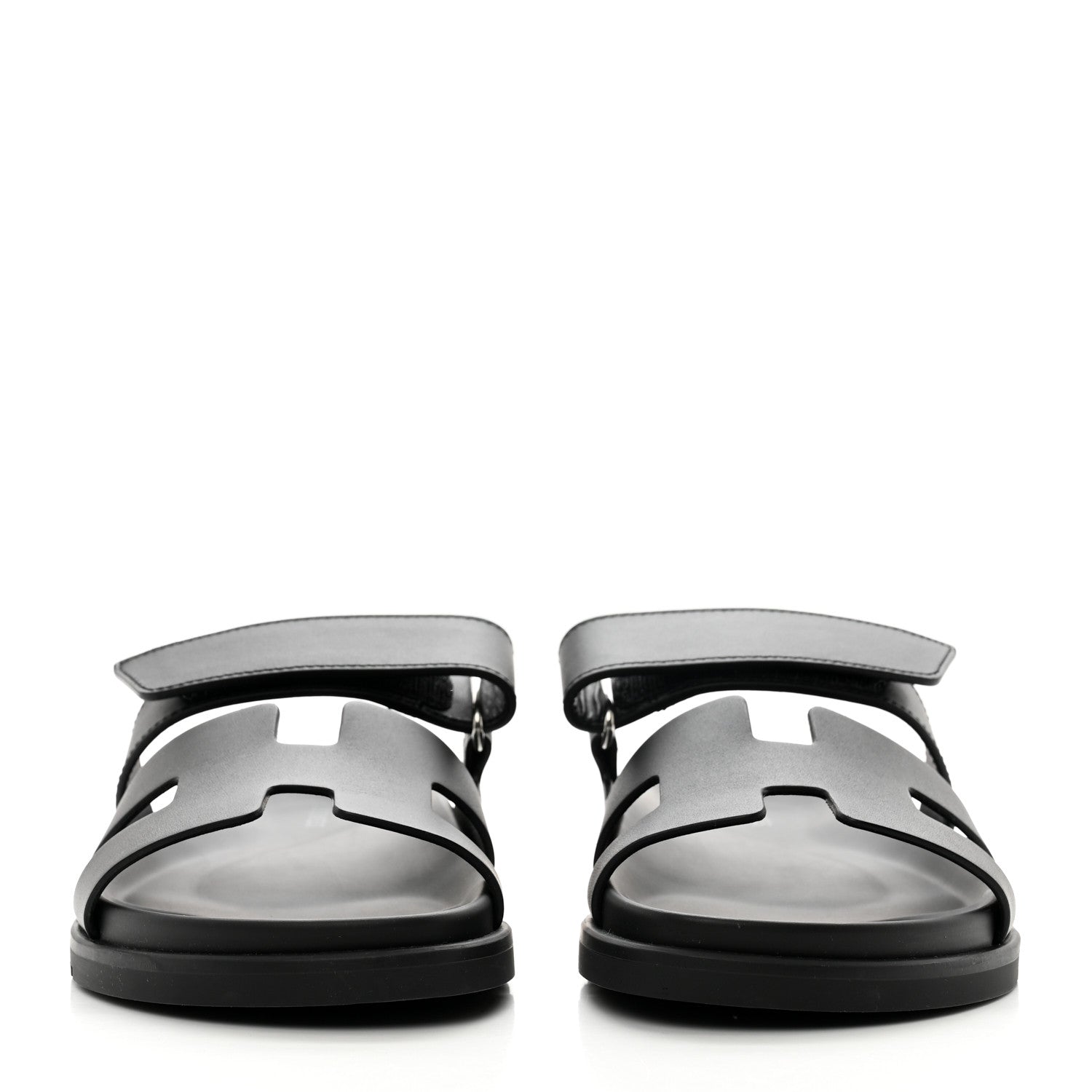 Hermes Calfskin Womens Chypre Sandals 38 Black 2 of 9