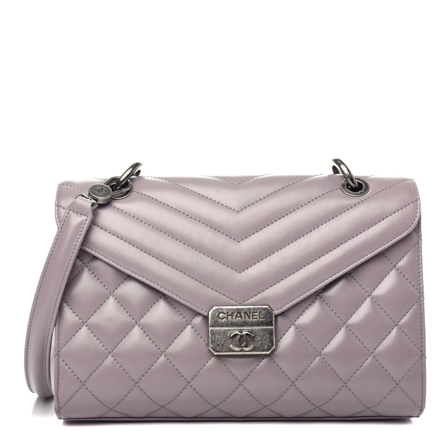 Calfskin Quilted Mad About Quilting Medium Flap Light Purple