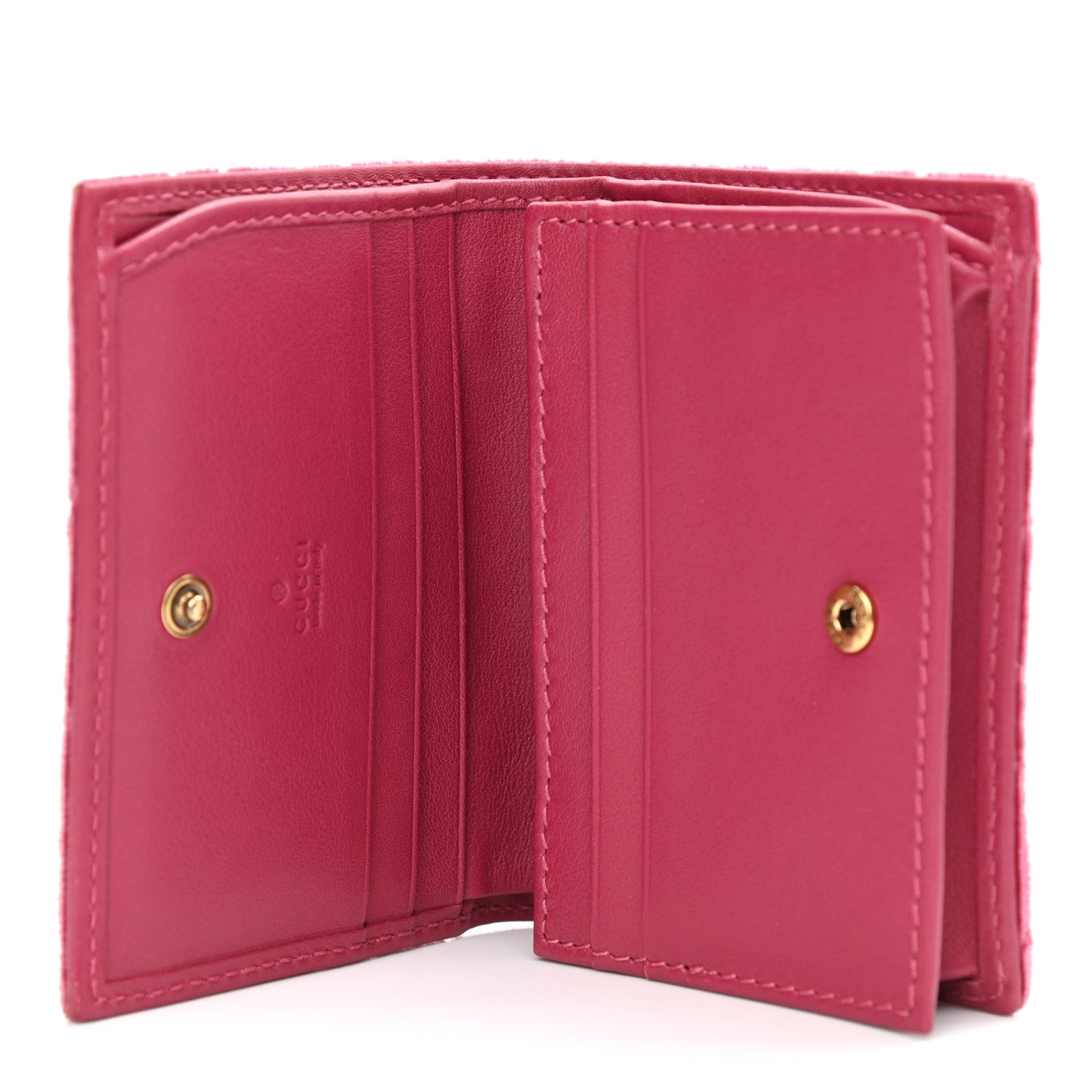 Velvet Matelasse Pearl Love Embroidered GG Marmont Card Case Wallet Light Raspberry Rose