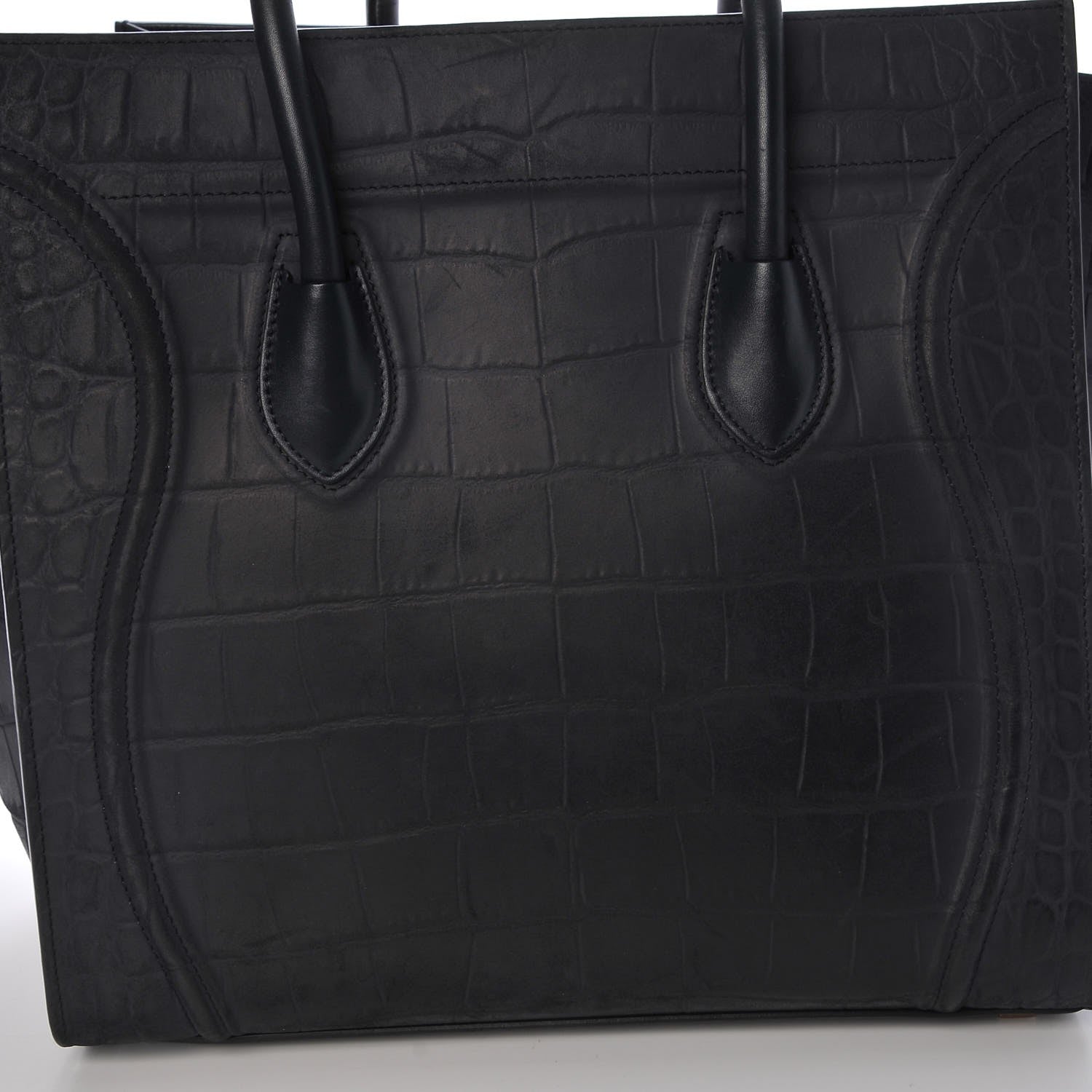 Celine Crocodile Embossed Nubuck Medium Phantom Luggage Navy Blue 9 of 10