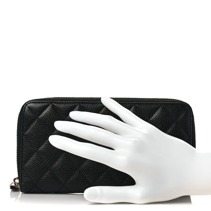 Chanel Caviar Quilted Large Gusset Zip Around Wallet Black 2 of 7