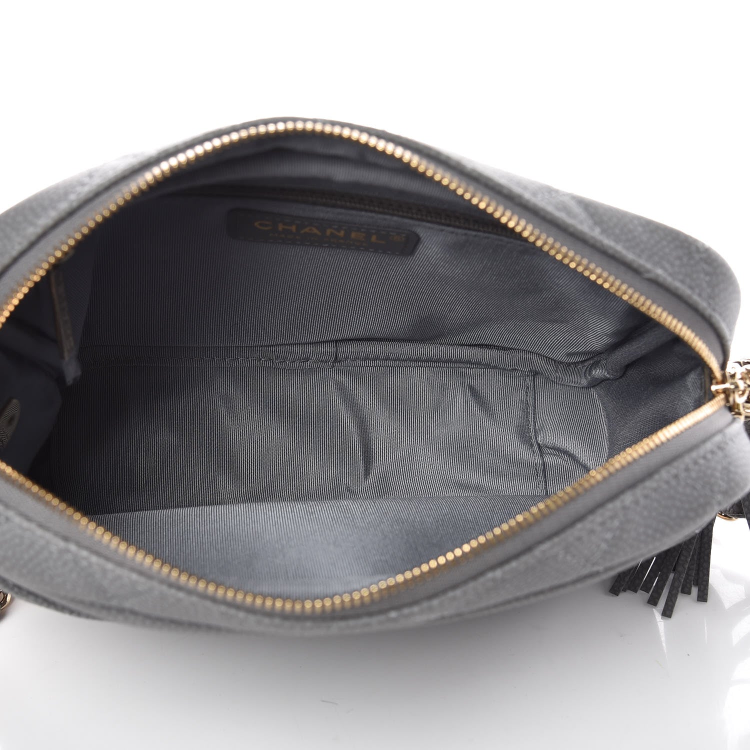 Chanel Caviar Quilted Coco Tassel Small Camera Case Grey 5 of 11