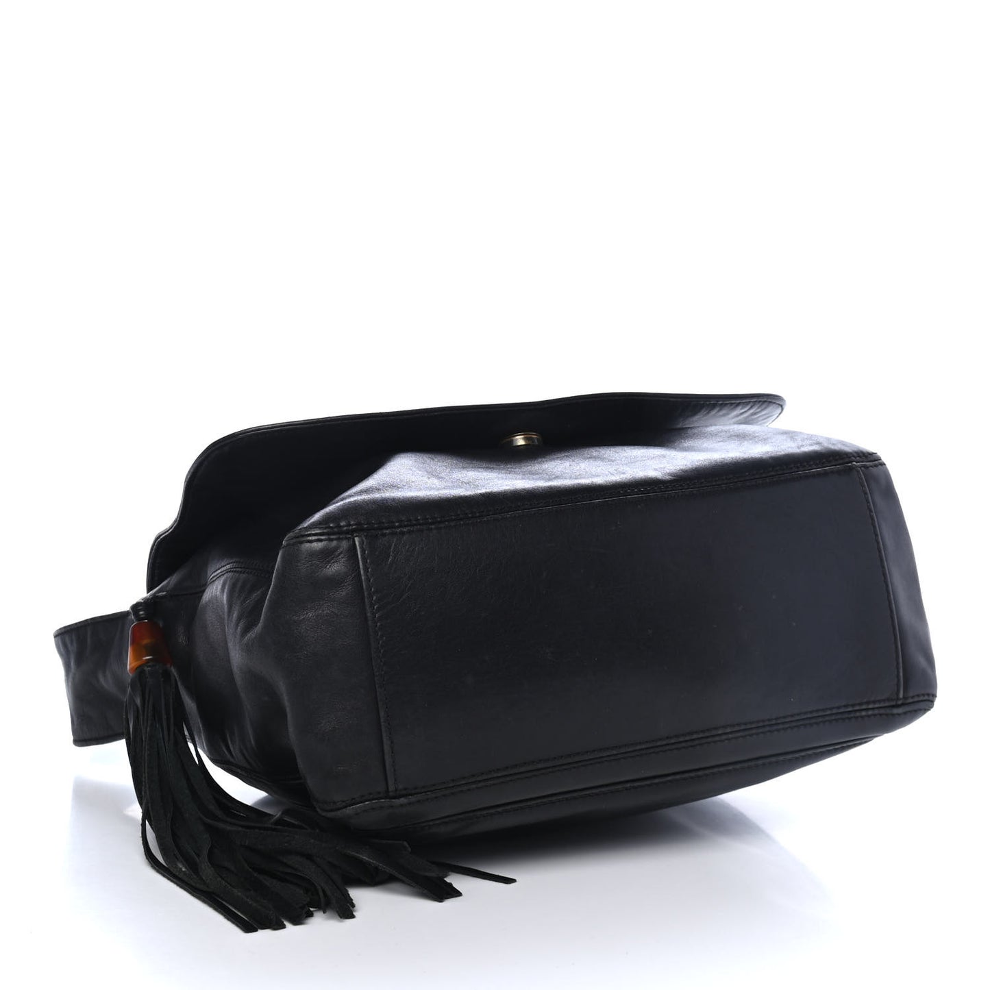 Lambskin CC Tassel Shoulder Flap Bag Black