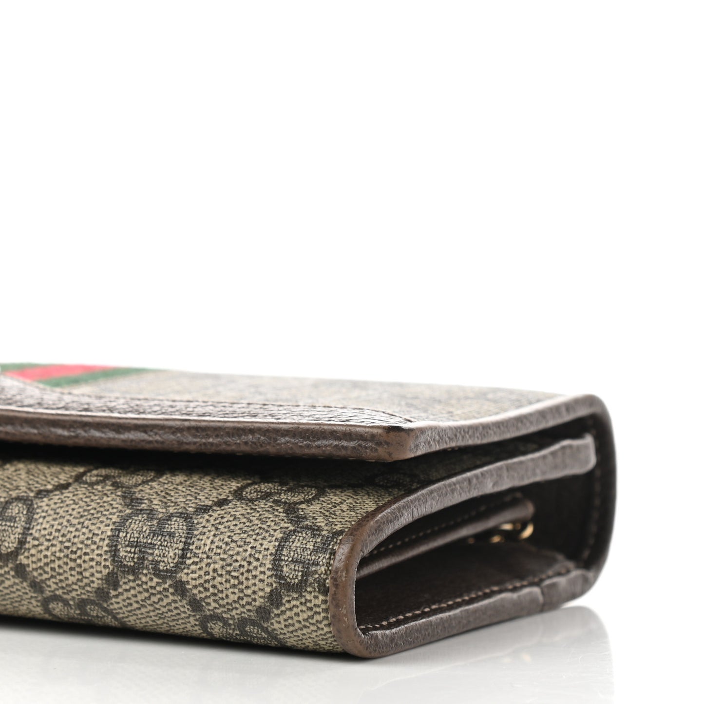 GG Supreme Monogram Web Ophidia Wallet On Chain Brown