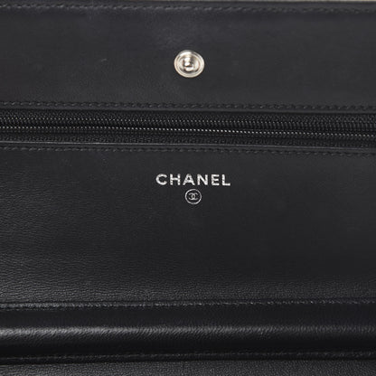 Chanel Lambskin Quilted Wallet On Chain WOC Black 5 of 17