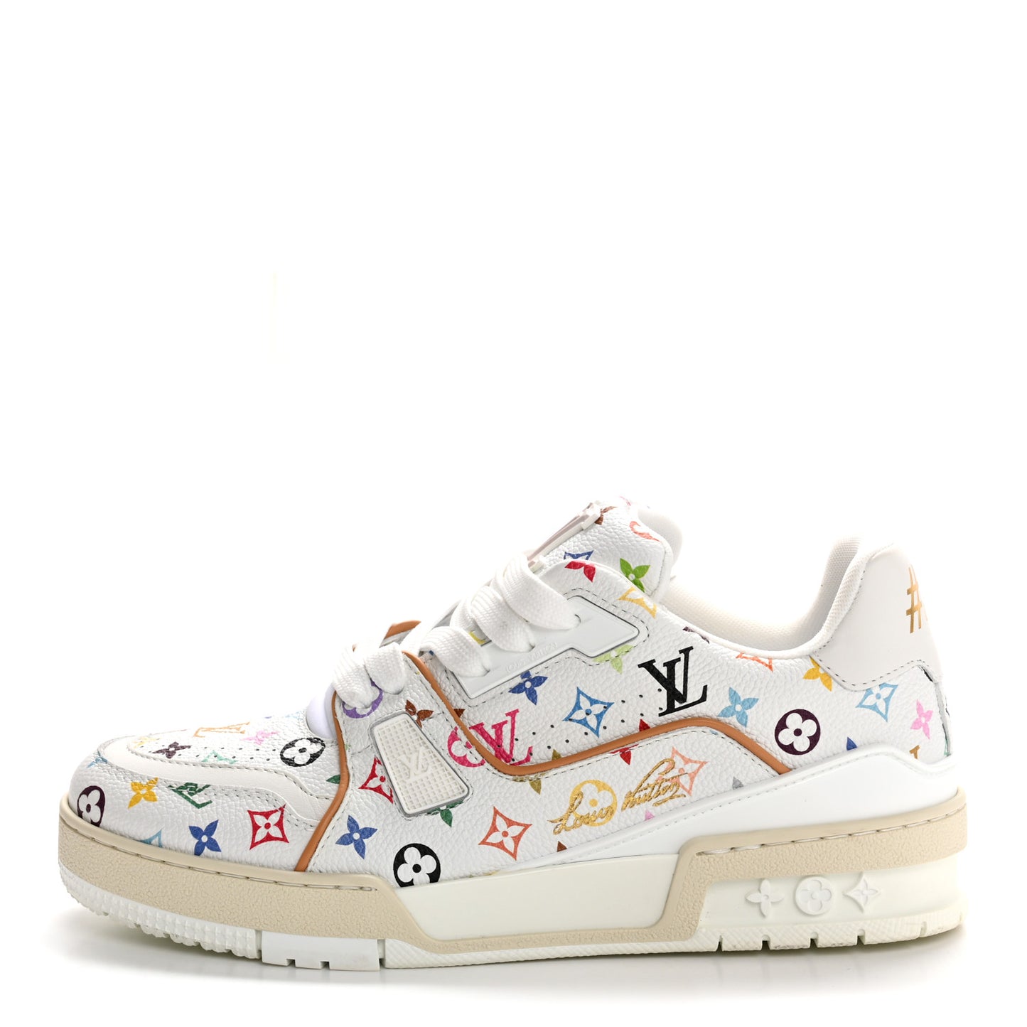LV X TM Calfskin Monogram Multicolor Womens LV Trainer Sneakers 37.5 White