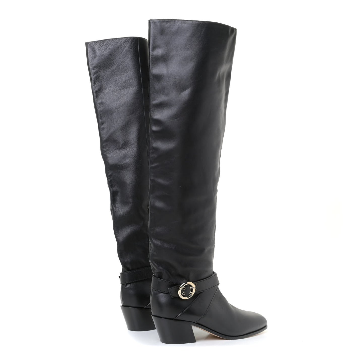 Calfskin Beca Knee High Boots 39 Black