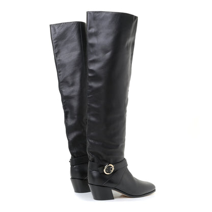 Jimmy Choo Calfskin Beca Knee High Boots 39 Black 3 of 10