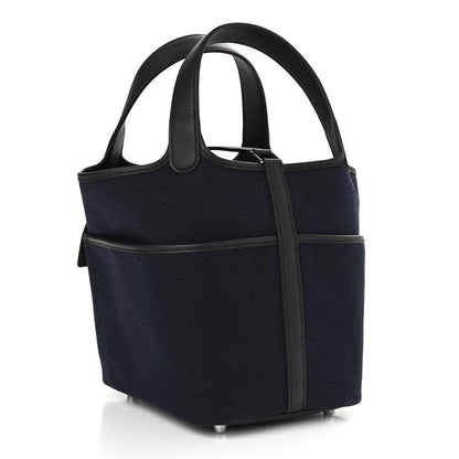 Hermes Toile Goeland Swift Cargo Picotin Lock 18 Bleu Marine 3 of 11