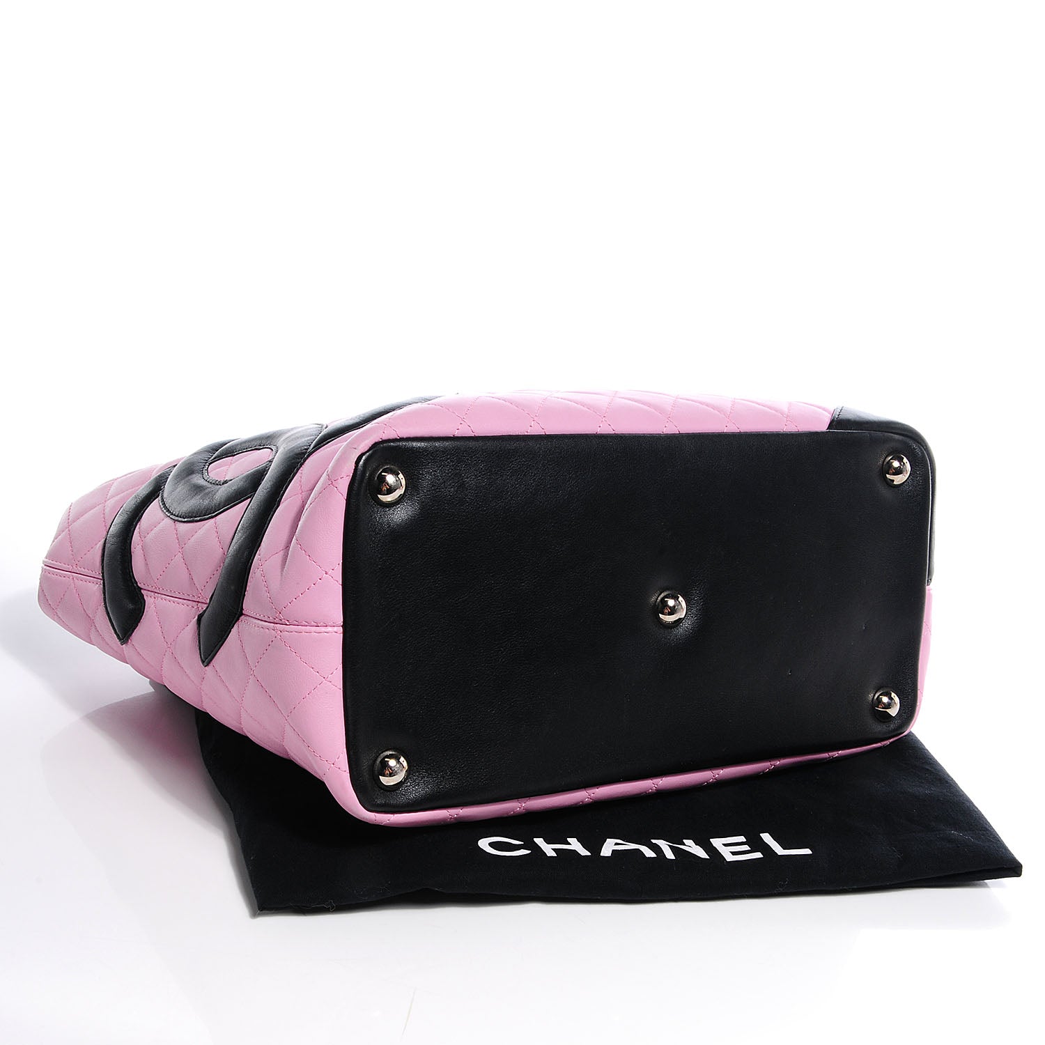 Chanel Calfskin Quilted Large Cambon Tote Pink Black 4 of 8