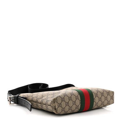 Gucci GG Supreme Monogram Web Messenger Bag Black 4 of 13