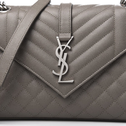 Saint Laurent Grain De Poudre Textured Mixed Matelasse Medium Triquilt Monogram Satchel Earth 10 of 10