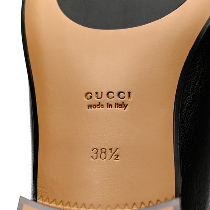 Gucci Goatskin Womens Horsebit Mid-Heel Loafers 38.5 Black 8 of 8
