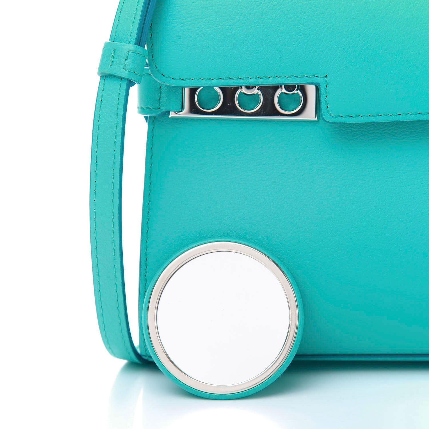 Delvaux Smooth Calfskin Mini Tempete Satchel Turquoise 10 of 15