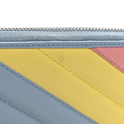 Gucci Calfskin Matelasse Diagonal GG Marmont Zip Around Wallet Multicolor Pastel 9 of 9