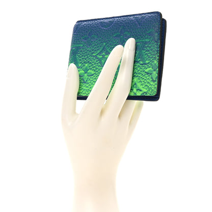 Louis Vuitton Taurillon Illusion Slender Wallet Bleu Vert 2 of 8