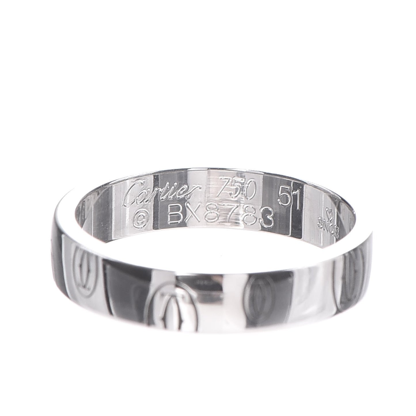 18K White Gold 4mm Happy Birthday Band Ring 51 5.75