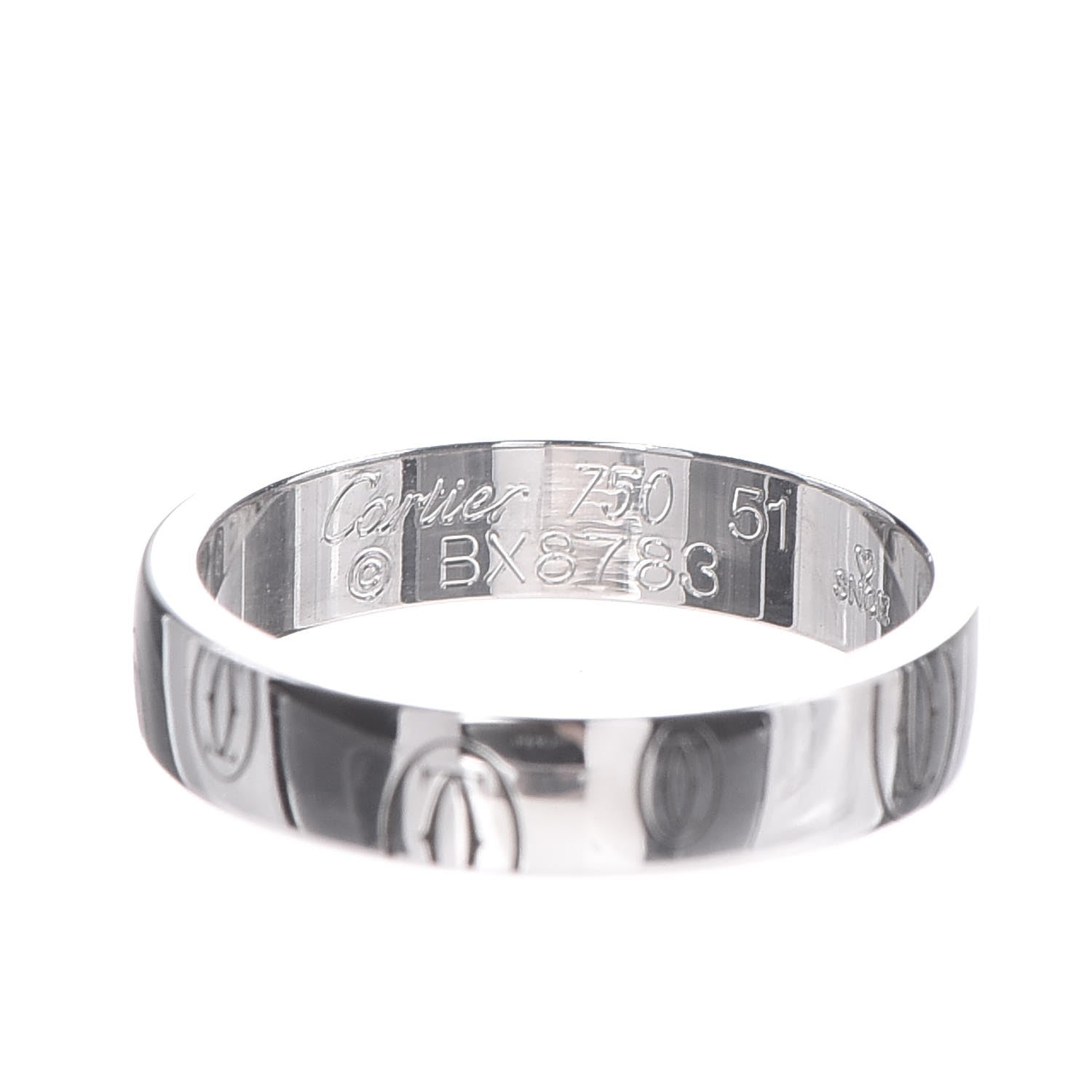 Cartier 18K White Gold 4mm Happy Birthday Band Ring 51 5.75 4 of 4