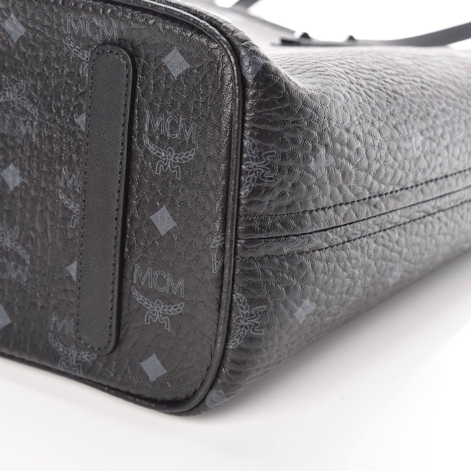 MCM Visetos Medium Anya Zip Top Shopper Tote Black 12 of 12