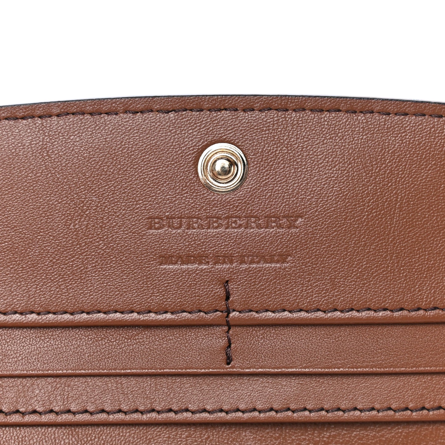 Horseshoe Calfskin House Check Porter Continental Wallet Tan