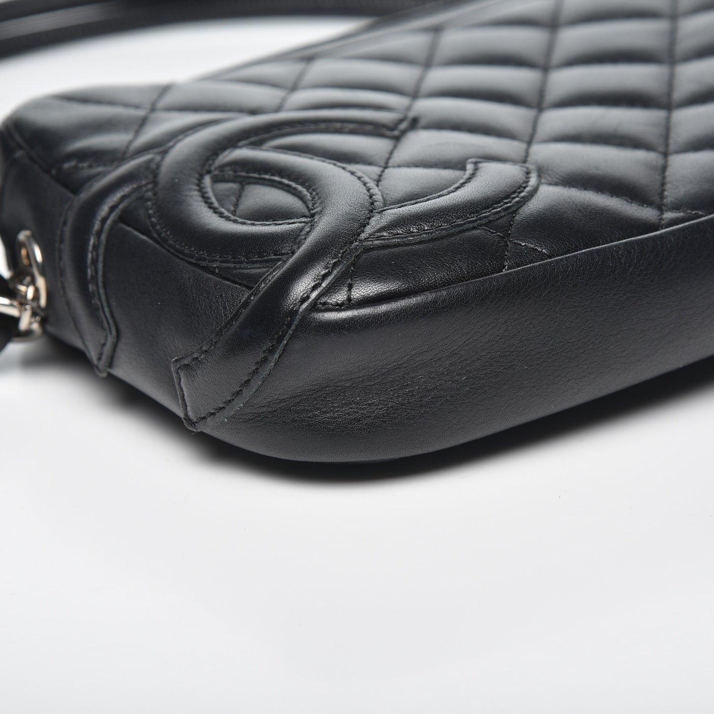 Calfskin Quilted Cambon Pochette Black