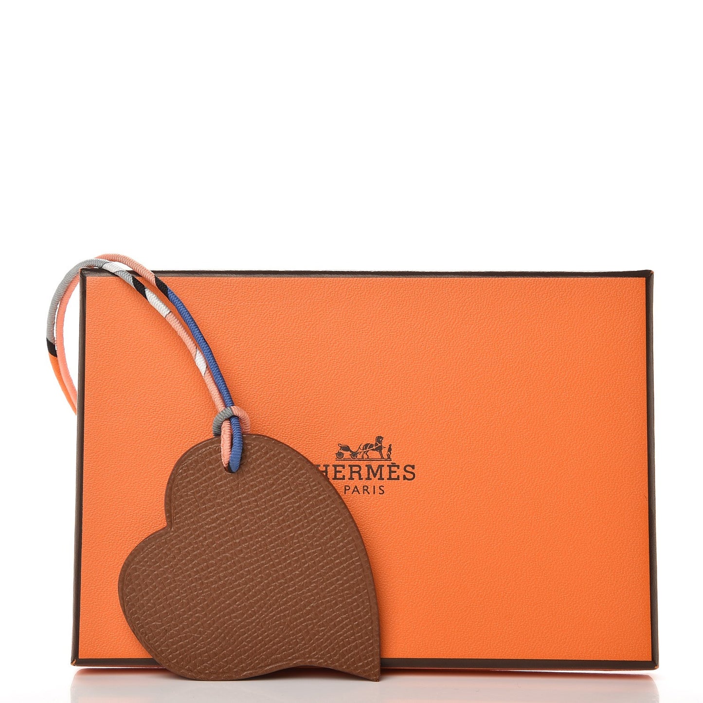 Togo Epsom Petit H Heart Bag Charm Rubis Chocolate
