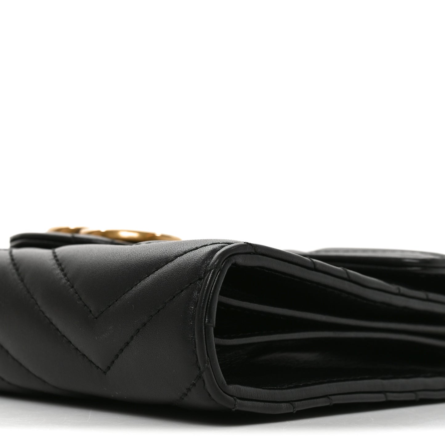 Calfskin Matelasse GG Marmont Chain Wallet Black