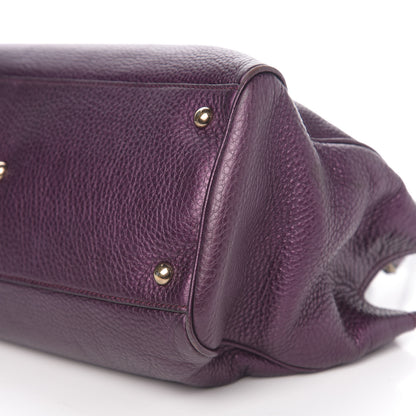 Gucci Pebbled Calfskin Medium Bamboo Shopper Tote Purple 12 of 13