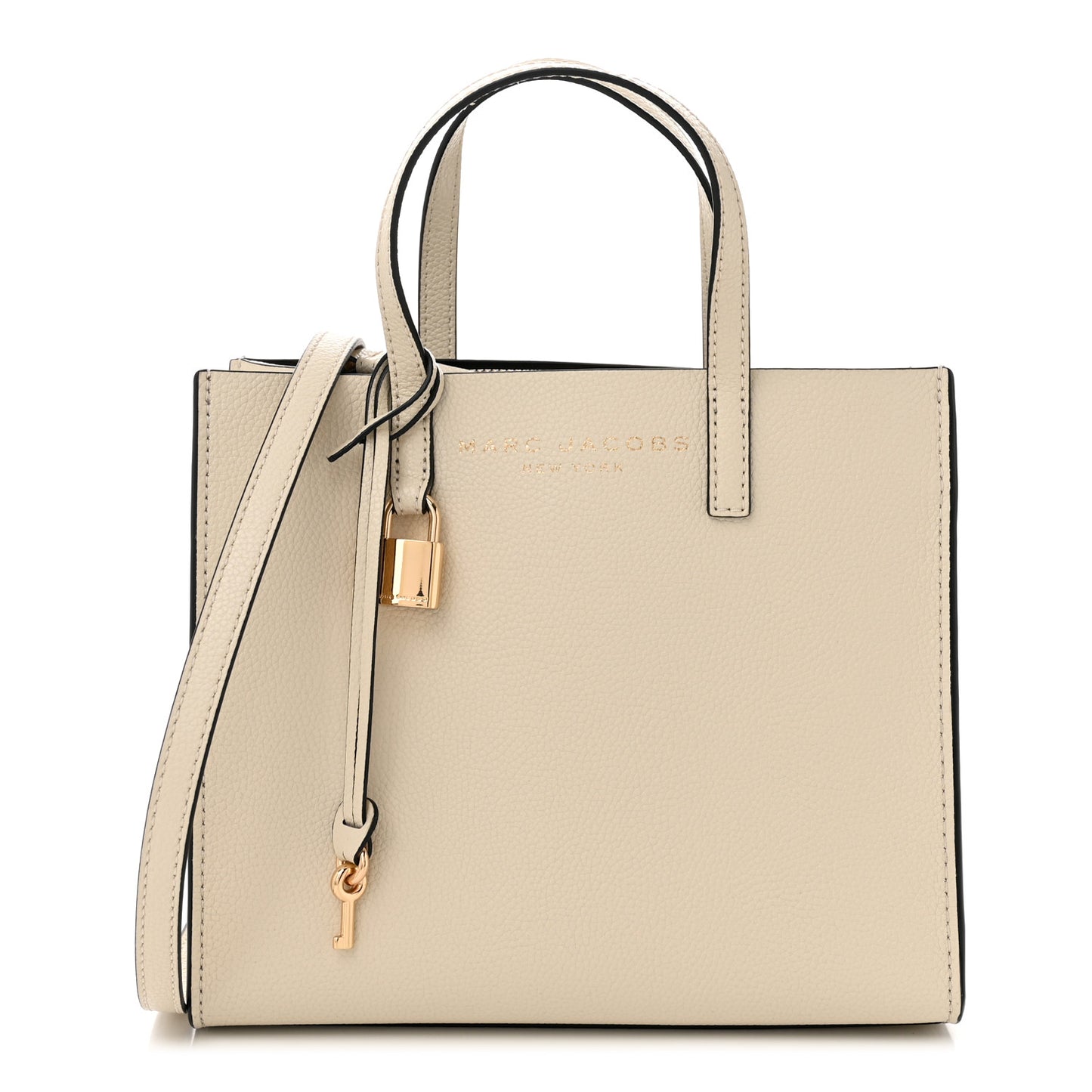Calfskin Mini Grind Tote Bag White