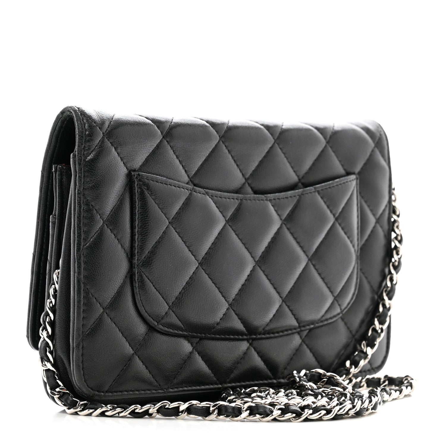 Chanel Lambskin Quilted Wallet On Chain WOC Black 3 of 13