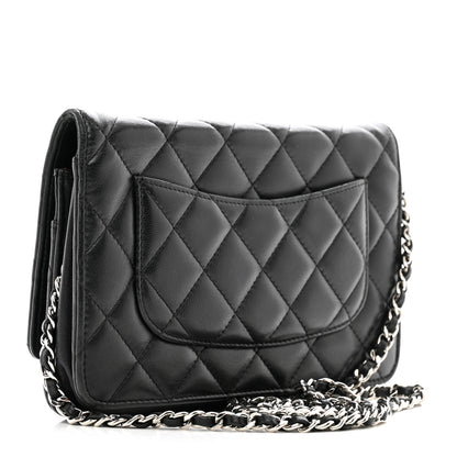 Chanel Lambskin Quilted Wallet On Chain WOC Black 3 of 13