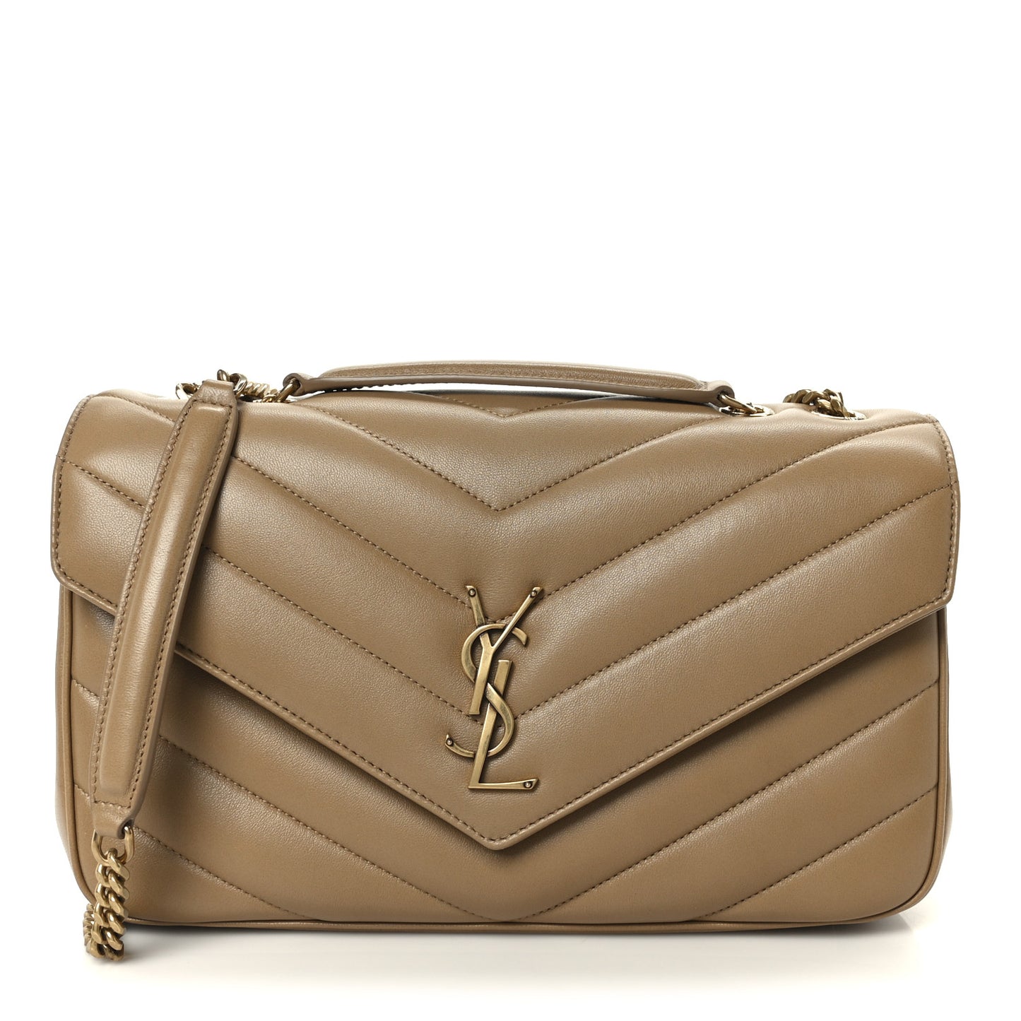 Lambskin Chevron Quilted Medium LouLou Natural Tan