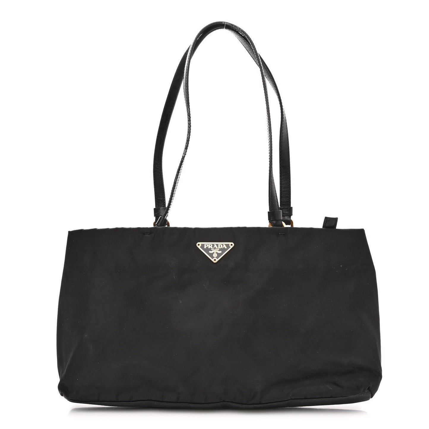 Tessuto Nylon Soft Calfskin Shoulder Bag Black