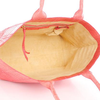 Nancy Gonzalez Crocodile East West Leaf Tote Pink 5 of 7
