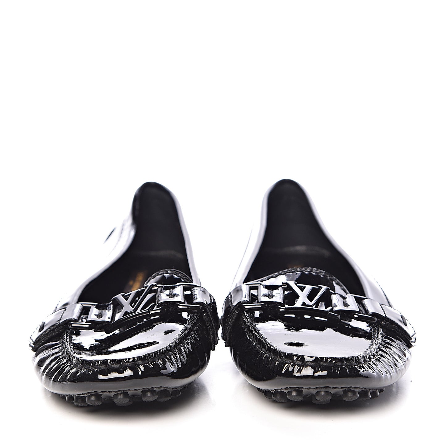 Patent Calfskin Oxford Loafers 37.5 Black