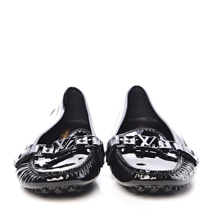 Louis Vuitton Patent Calfskin Oxford Loafers 37.5 Black 2 of 8