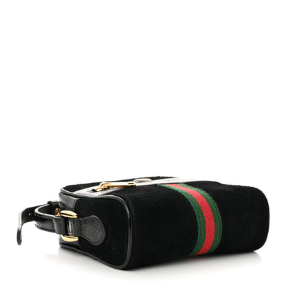 Gucci Suede Patent Web Mini Ophidia Shoulder Bag Black 4 of 11