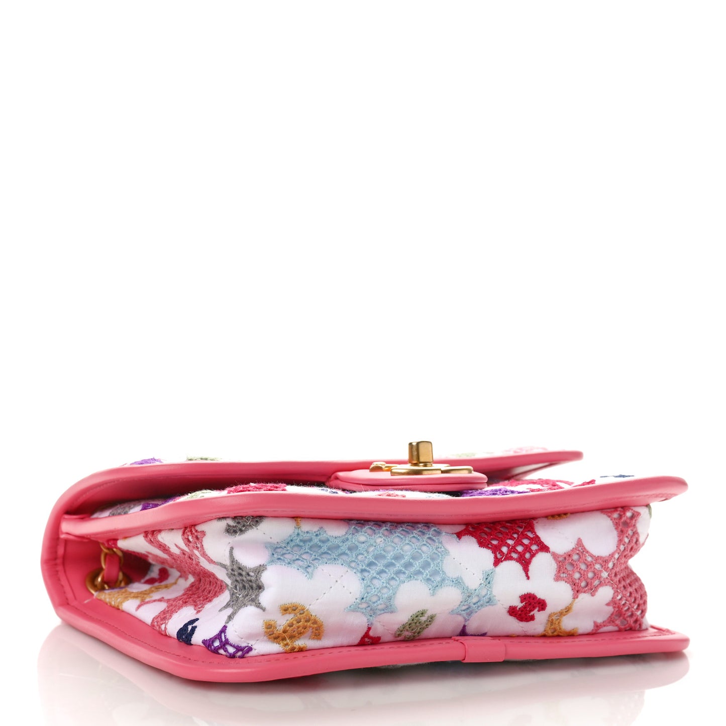 Lambskin Lace Patchwork Small Flap Bag Multicolor